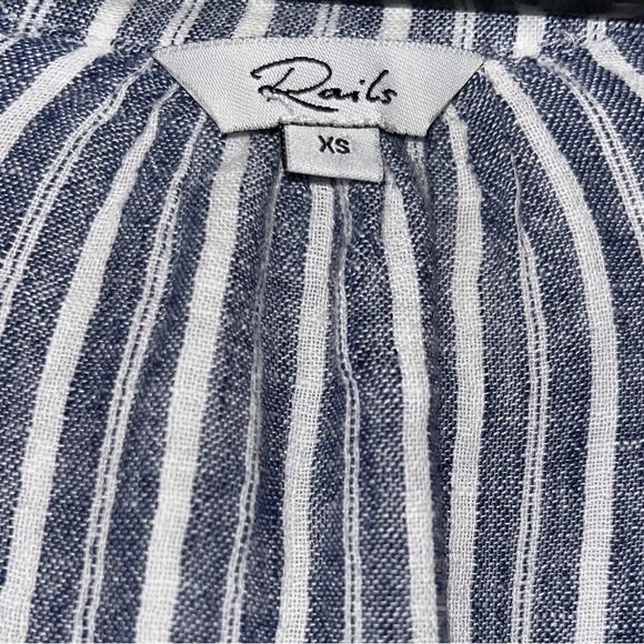 Rails Jasmine Dress in Blue Size XS Linen Blend Long Sleeve Ruffle Mini - Picture 5 of 9